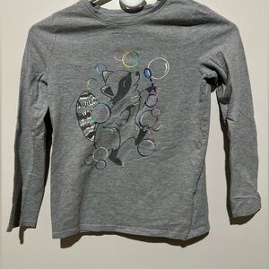 Cat & Jack Gray Raccoon Bubble Long Sleeve Tee